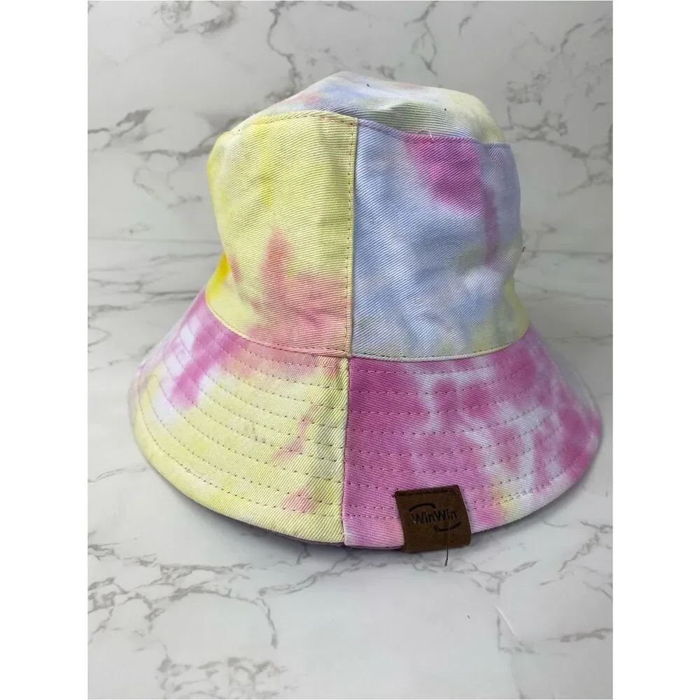 Tie-Dye Pastel Bucket Hat - Pink, Yellow, Blue